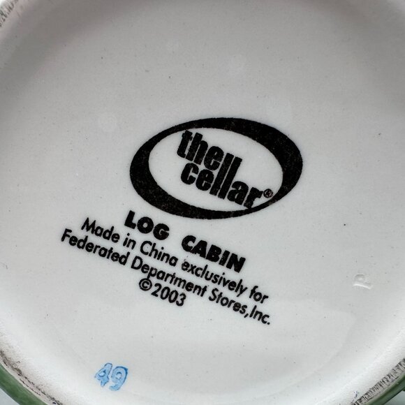 Vintage The Cellar Log Cabin Ceramic Mug 2003‎ D Handle Hand Painted Christmas - Picture 7 of 8